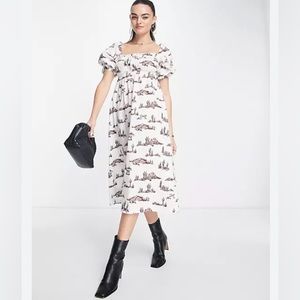 MANGO Cactis Midi Dress - Size Medium